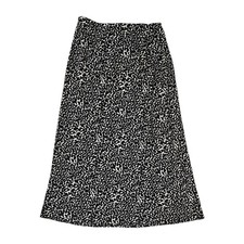 A New Day Sz Medium Maxi Slip Skirt Black Leopard Print NWT