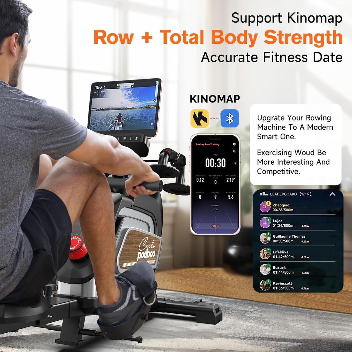 Magnetic Water Row Rowing Machine Rower 16 Levels Cardio Home Magnetic Water Row Rowing Machine Rower 16 Levels Cardio Home