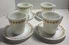 Vintage Pyrex Corning Butterfly Gold Coffee Tea Cups Mugs w/Saucers set of 4 USA — photo 1