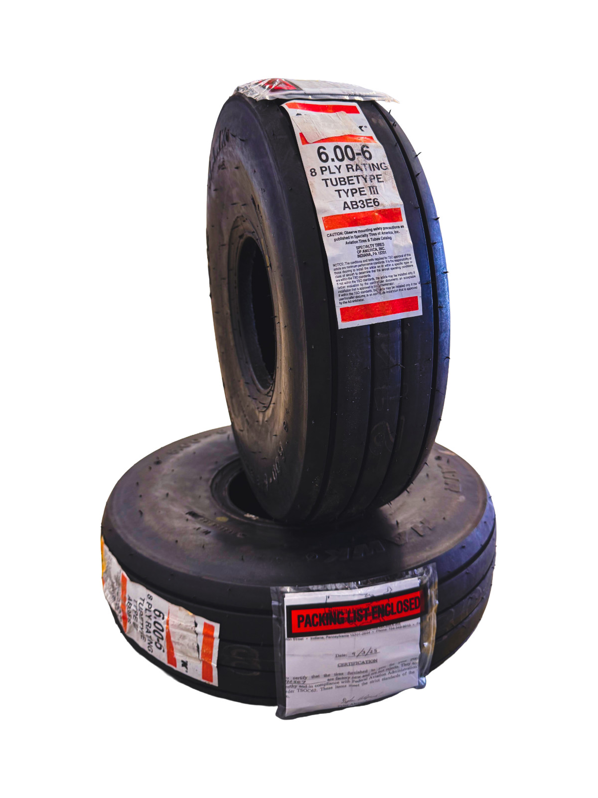 Specialty Tires of America AB3E6 McCreary Air Hawk 6.00-6 8 Ply Aircraft Tire