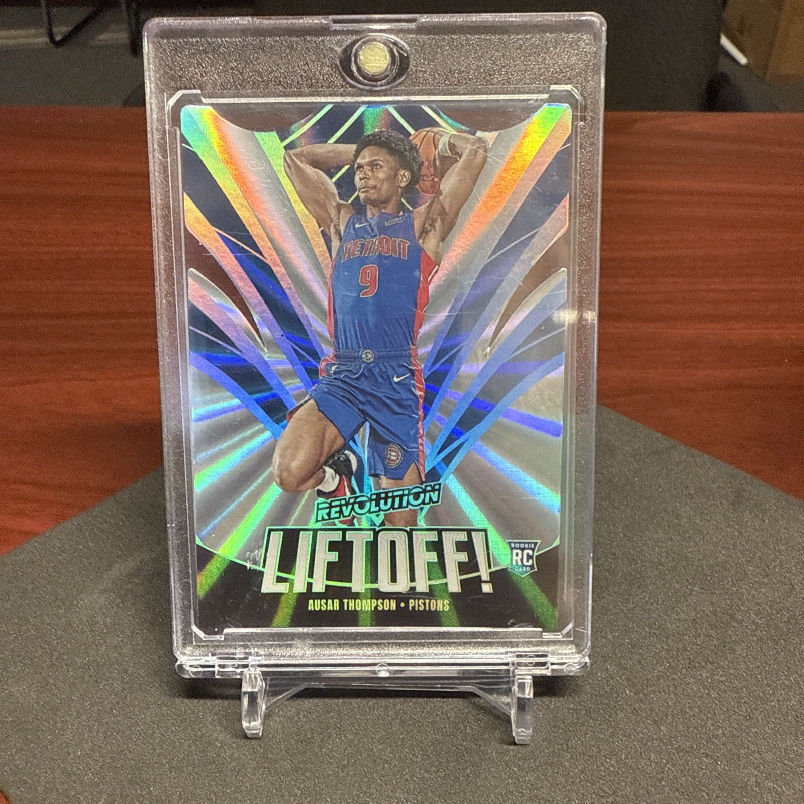 2023-24 REVOLUTION LIFTOFF! SUNBURST DIE CUT #10 AUSAR THOMPSON RC /75 PISTONS 2