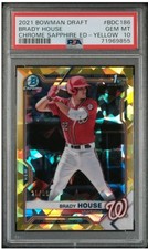 Brady House 2021 Bowman Draft Chrome Yellow Sapphire /99 RC PSA 10 National