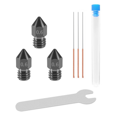3 Pcs 0.6mm Hardened Steel MK8 Nozzles 3D Printer 3 0.5mm Stainless Nozzle