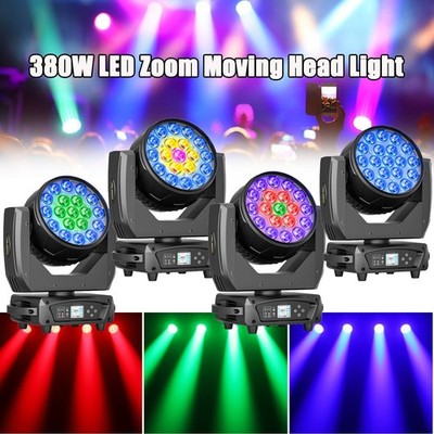 UKING 8x 380W LED RGBW Beam Zoom Moving Head Light Stage Show Disco Bar DMX512