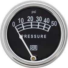 Stewart Warner 82207 Std 2-116 In. Oil Pressure Gauge Mech 0-50 Psi