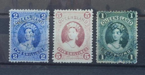 1882/86 Queensland - Australia - Yv#46,#60,#62, Used Stamps