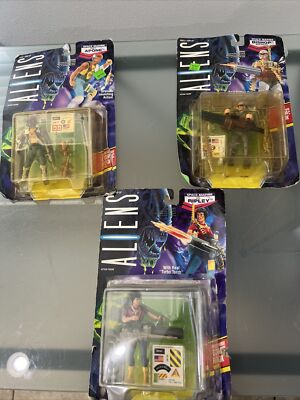 Lot Of 3 Kenner Aliens Space Marine LT. Ripley,Bishop Android & SGT. Apone 1992