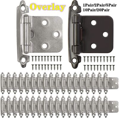 Overlay Kitchen Cabinet Hinges Self Closing Face Mount Cupboard Door Hinge Lot