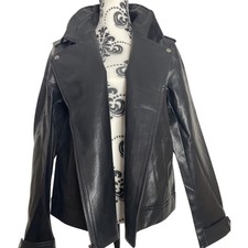 Womens Old Navy Faux Jacket L Large Black