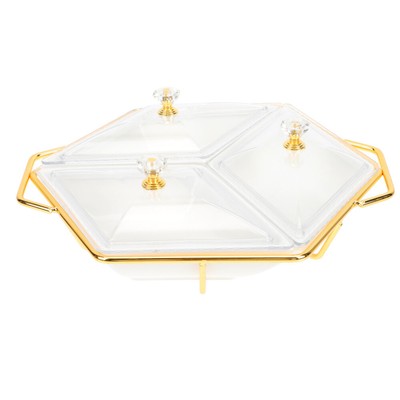  Divided Snack Plate Food Serving Tray Dry Fruit Charcuterie Rack