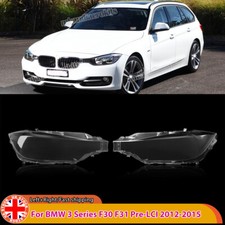 Pair Headlight Lens Cover Clear Replacement for BMW F30 3 Series 2012-2015