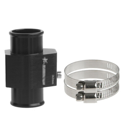 32MM Black Water Temp Temperature Gauge Radiator Hose Pipe Sensor Adaptor 1pcs