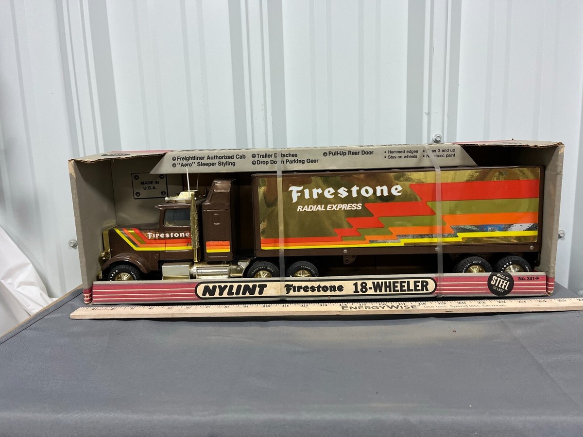 Vintage NYLINT FIRESTONE 18 Wheeler Semi Truck GOLD Radial Express