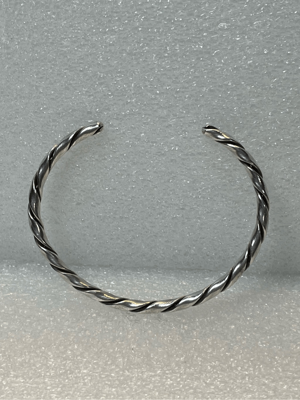 Solid Sterling Silver Lasso Twisted Cuff Bangle B… - image 3