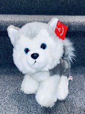 Happy The Husky Aurora Plush Stuffed Animal Doll White Grey Doll New Puppy Pup