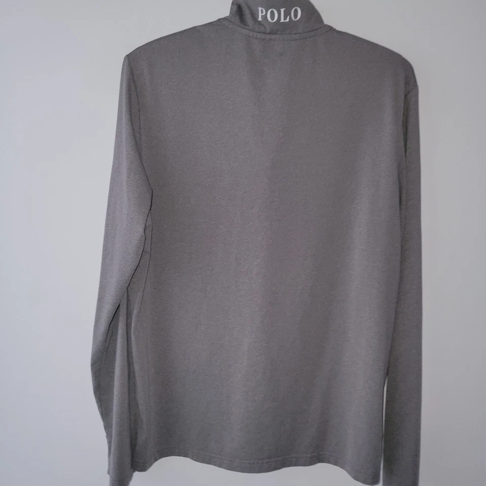 Мужской пуловер Polo Ralph Lauren Golf 1/4 на молнии с длинным рукавом размер средний серый с логотипом - Изображение 2 из 4
