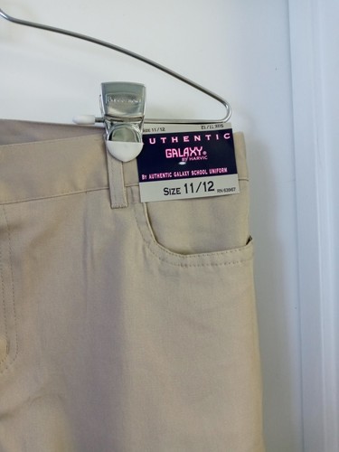Galaxy Girls School Uniform Pants Khaki Beige Size 11 / 12 - Picture 3 of 5