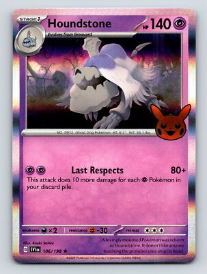 Stage 1 Houndstone HP 140 Last Respects Psychic Ghost Dog Purple