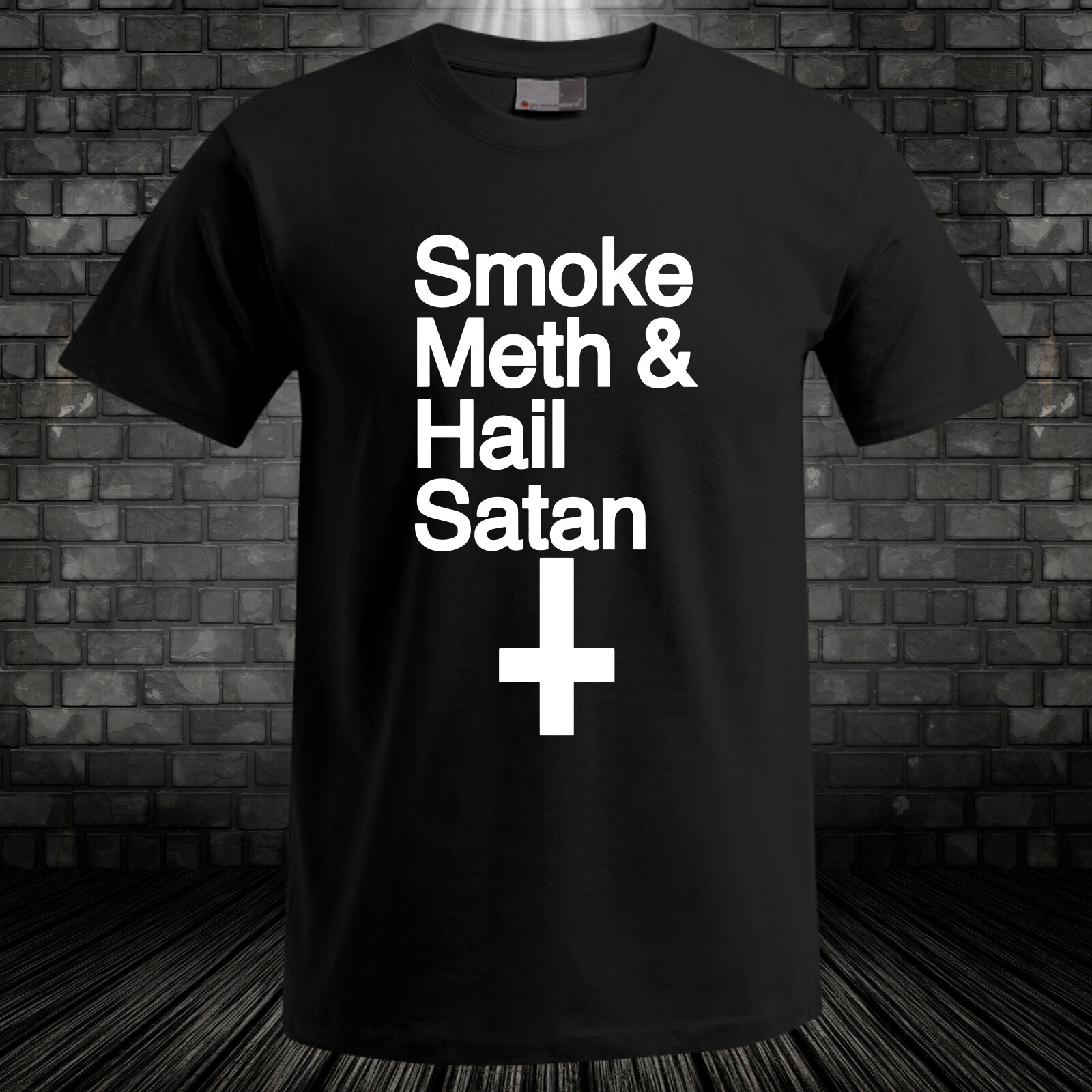 ALTRA Smoke Meth and Hail Satan maglietta maglietta nera maglietta divertente taglie forti 6XL 8XL