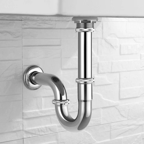 Siphon Pop Up Ablaufventil Sifon Ablaufgarnitur mit Überlauf Waschbecken Abfluss - Bild 4 von 12