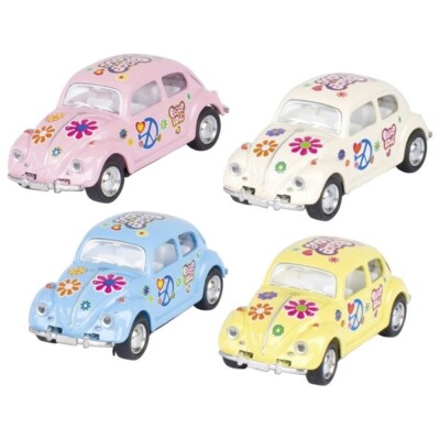 Bündel Aus 4 Volkswagen Käfer 1/64 1967 Peace & Love Links Retro-Reibung -