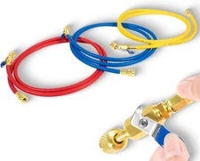 29986 Plus II 72" Hose 1/4" Compact Ball Valve End Refrigerant Charging Hose