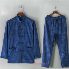 Men Silk Martial Arts Wushu Tai Chi Set Tang Suit Wing Chun Kung Fu Suit Uniform