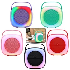 Mini Bluetooth Speaker For Travel Camping with RGB Lights TWS FM 6.5'' Portable