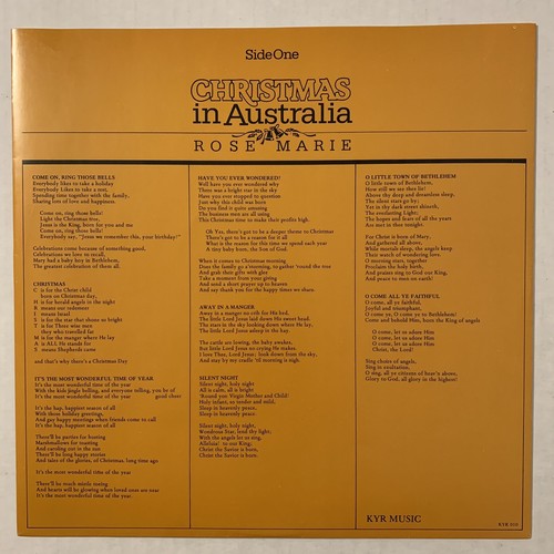 Rose Marie Christmas In Australia Vinyl LP Record Kyr Music 010 Import Holiday - Picture 3 of 8