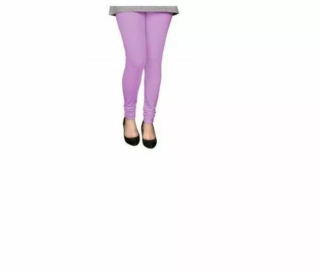 Women Cotton Legi Bollywood Color Light Purple Indian Churidar Leggings  Pant