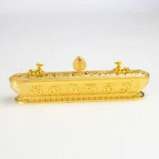 Tibet Buddhist Tantra Incense Burner Holder Alloy Buddha Consecrate Mantra
