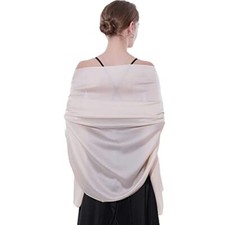 Womens Scarf Pashmina Shawls and Wraps for Evening Dresses Like Chiffon Beige