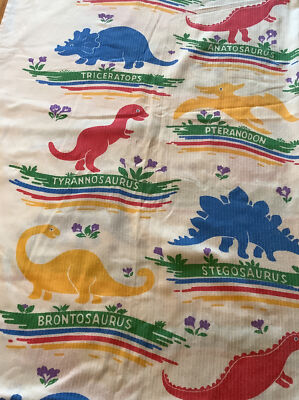 Vintage Sears Toughcord Perma-Prest Bedspread, Dinosaurs Childhood Twin USA