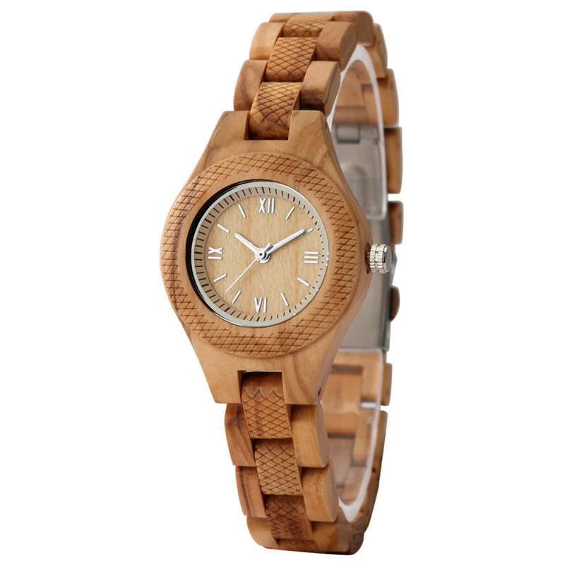 Wood Watches for Women Solid Wood Band Strap Wristwatch Wooden Watch Women Lady