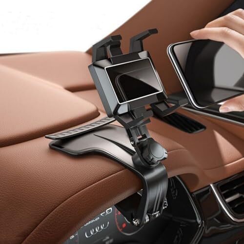 Car Phone Mount, Adjustable Cell Phone Holder for Car 360 Degree Rotation Das...-image