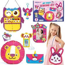 Sewing Kit for Kids Beginner Arts and Crafts, Make 8 Easy DIY Projects, Animal