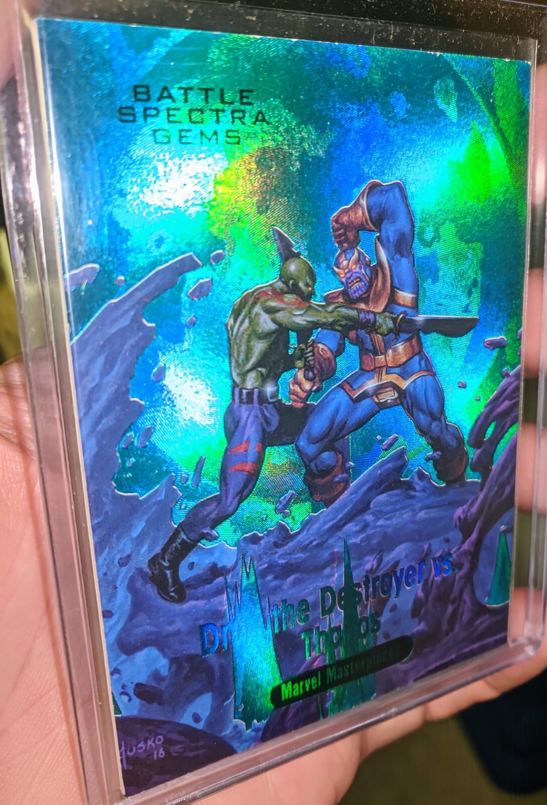 2016 Marvel Masterpieces Battle Spectra Gems BS-8 Thanos vs Drax 70/99