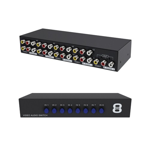 AV Switch Box Composite Selector 8 Port RCA Audio Video 8 In 1 Out To TV - Picture 10 of 15