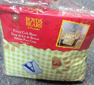 "BOYDS BEARS & FRIENDS FITTED CRIB SHEET" NRFP NR