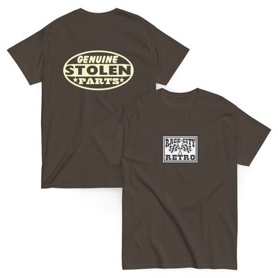GENUINE STOLEN PARTS TWO SIDED T SHIRT by RACE CITY RETRO