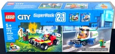 NEW! LEGO CITY 66637 CITY 2 in 1 PACK /  FIRE CAR / STREET SWEEPER