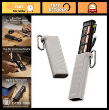 2-in-1 High-Speed SD TF Card Reader  Case Holder, USB 3.1 Type-C, IP54 Protecti