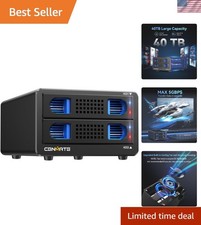 Aluminum Dual Bay Hard Drive RAID Enclosure with Cooling Fan for 2.5 /3.5" SA...