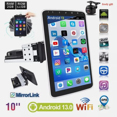  Rotatable 10.1inch Android 13 2+64G Touch Car Stereo Radio 1 DIN GPS Navi BT