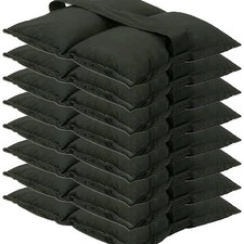 Global Truss GT-SB25 25 lb Black Canvas Sandbags 8 Pack
