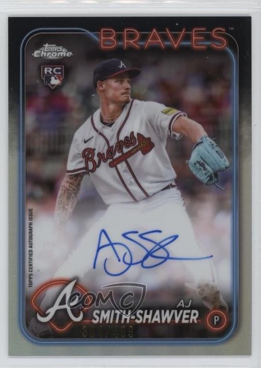 2024 Topps Chrome Rookie Refractor 304/499 AJ Smith-Shawver #RA-AJS Auto RC 18yu