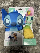 Disney Baby Stitch Bath Time 3 Piece Soft Toys Bath Set Christmas Holiday 0 NEW