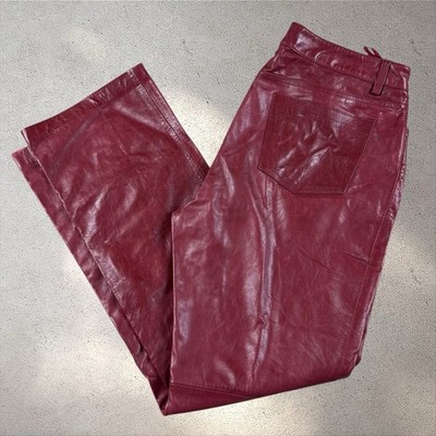 Vintage Gap Genuine Leather Bootcut Pants Brown Size 14 Y2K Fall 2000