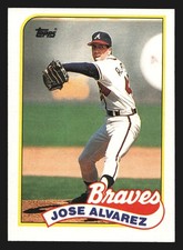 1989 Topps #253 Jose Alvarez RC Atlanta Braves Rookie Card Pitcher. rookie card picture