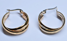 Gold Plated Sterling Silver 7mm Hoop Earrings Pair